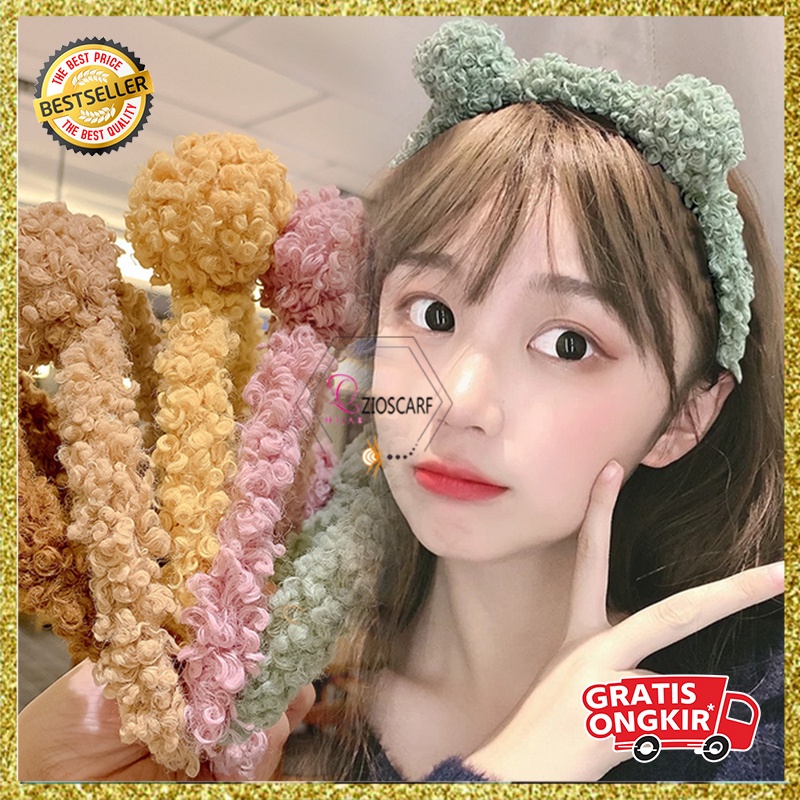 Bando Korea Perempuan Dewasa Aksen Telinga Beruang Aksesoris Hiasan bandana Rambut Wanita korea import AK165