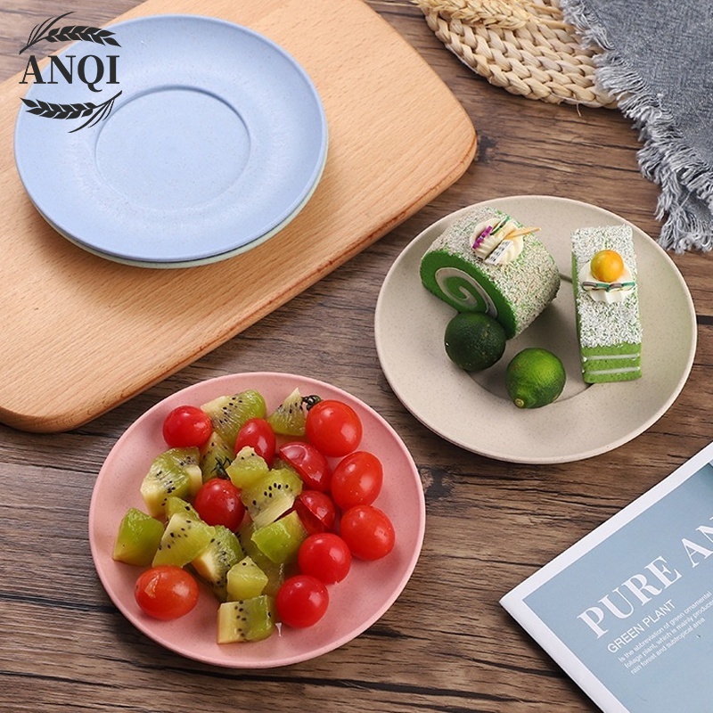 ANQI 1888 Gelas Gandum Kokoh / Mangkok Piring Peralatan Makan / Mangkok Wheat Straw Bowl dan Piring