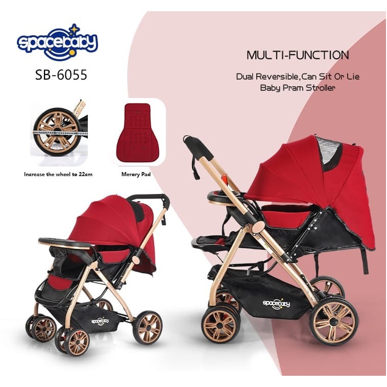 Stroller Spacebaby sb6055 Kereta Bayi Space Baby SB 6055 Bisa Hadap Ibu