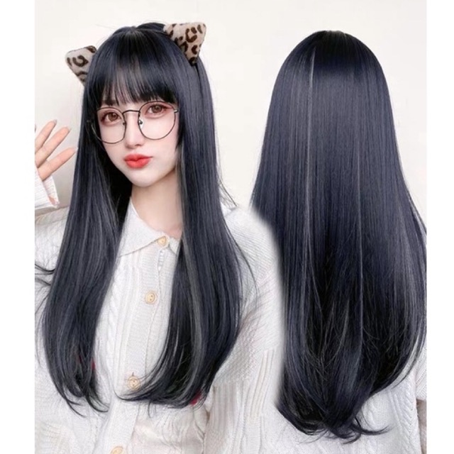 T51A full wig korean long blow highlight 65 cm