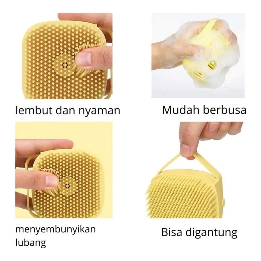 Sikat Mandi Silikon Bisa Diisi sabun / Bath Brush Dispenser Portable Sabun Dan Shampo Bahan Lembut