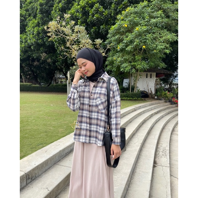 ANNA SHIRT / KEMEJA TARTAN WANITA-DOVE SC