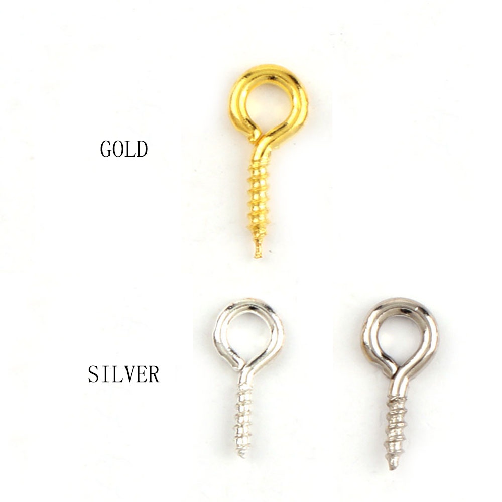 100pcs / Pak Sekrup Cakar Bahan Metal Warna Gold / Silver Untuk Aksesoris Perhiasan Anting / Kalung DIY