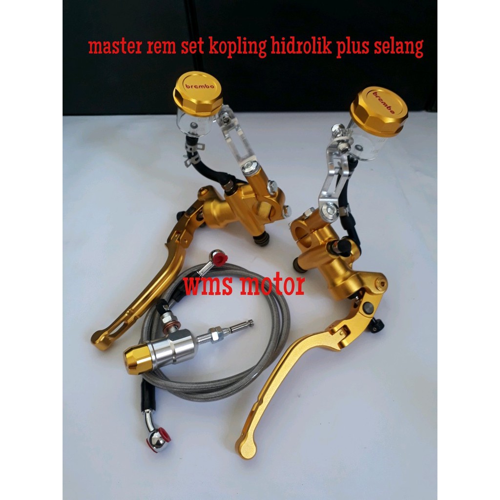 HANDLE MASTER REM SET BREMBO THAILAND PLUS KOPLING -HIDROLIK -SELANG KOPLING PNP NINJA 250-150RR-RR-