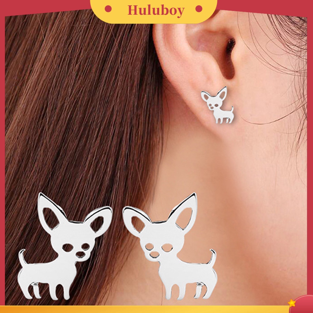 Hu Hu Hu Hu Hu Alat Bantu Pasang Kacamata♡ 1 Pasang Anting Stud Hollow out Bahan Stainless Steel Gaya Korea Untuk Wanita