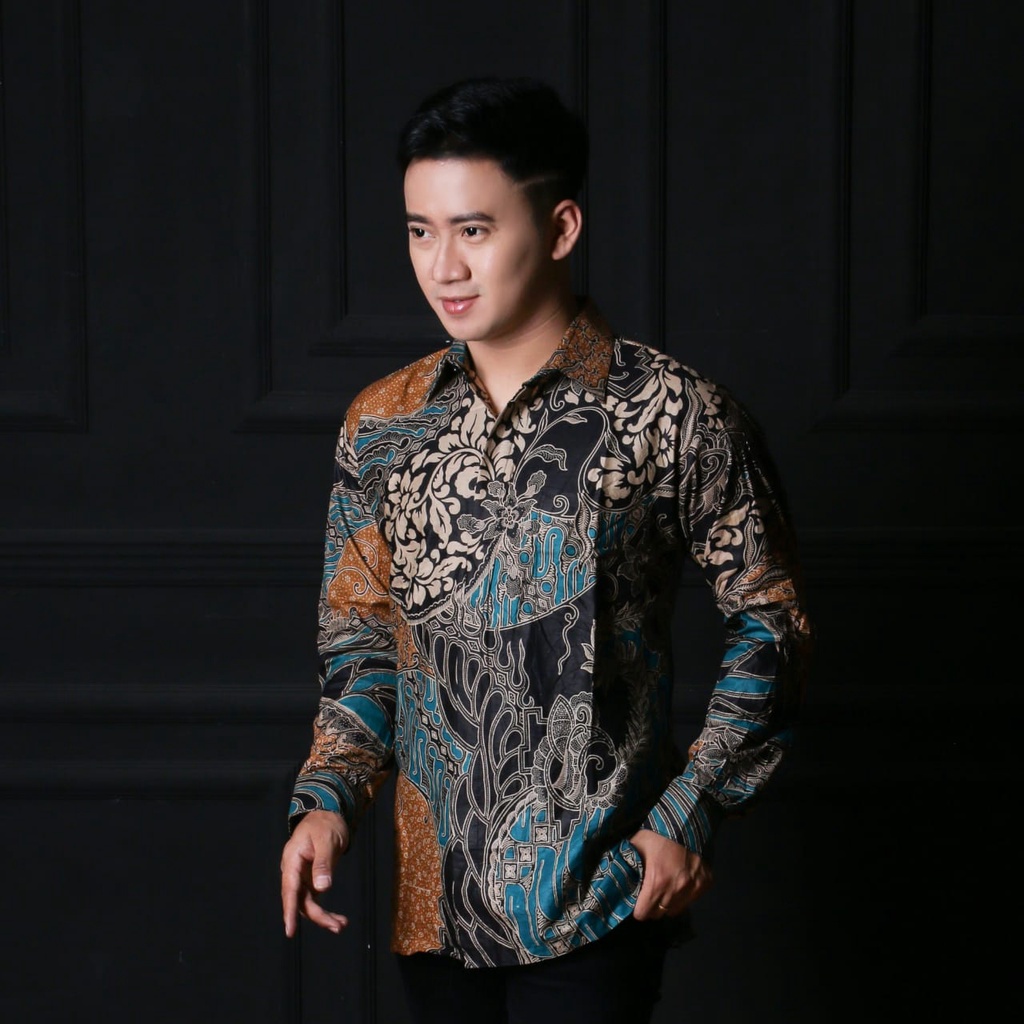 BATIK PRIA LENGAN PANJANG KEMEJA KANTOR BATIK COWOK DEWASA SIZE M L XL XXL