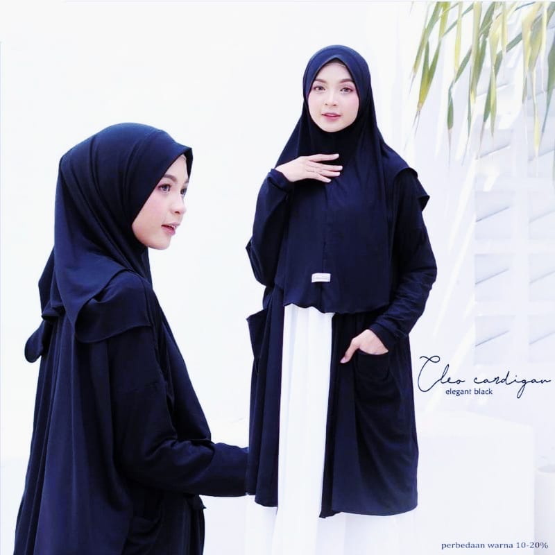 Hijab Cardigan 2in1 pake Pet/pad busa-Kerudung Menyatu Dengan Cardi, Bahan Nyaman dan Halus