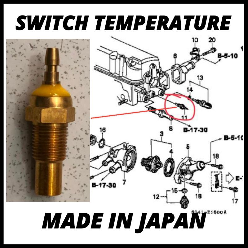 Switch Sensor Suhu / Temperatur Accord Vti 1998 1999 2000 2001 2002, Accord S84 S86 - JAPAN