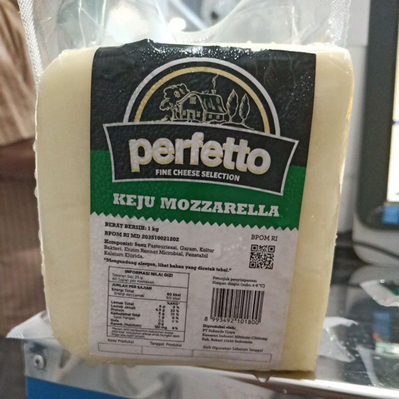 

PERFETTO KEJU MOZZARELLA BLOK 1KG COCOK UNTUK TOPPING PIZZA DAN ANEKA PASTA