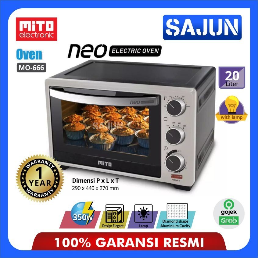 Oven Listrik Mito Neo MO-666 Kapasitas 20 Liter - Electric Oven Mito MO666