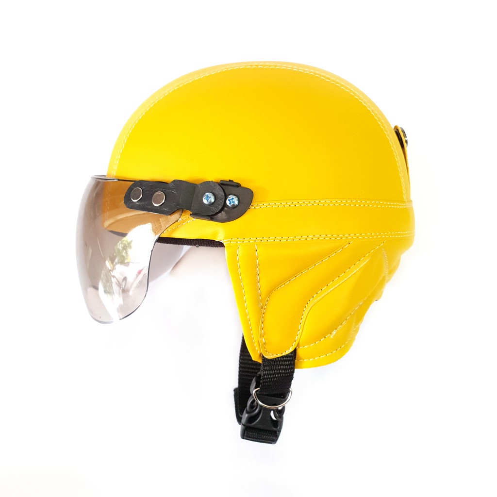 Helm Anak Retro Warna Kuning Cerah