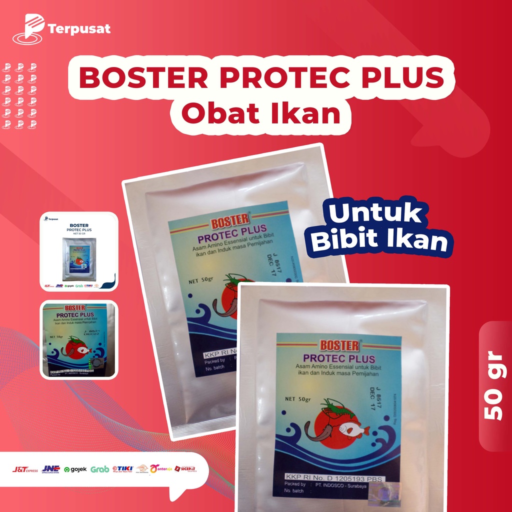 BOSTER Protec Plus 50 gram Obat Ikan Asam Amino untuk Induk Ikan Masa Pemijahan