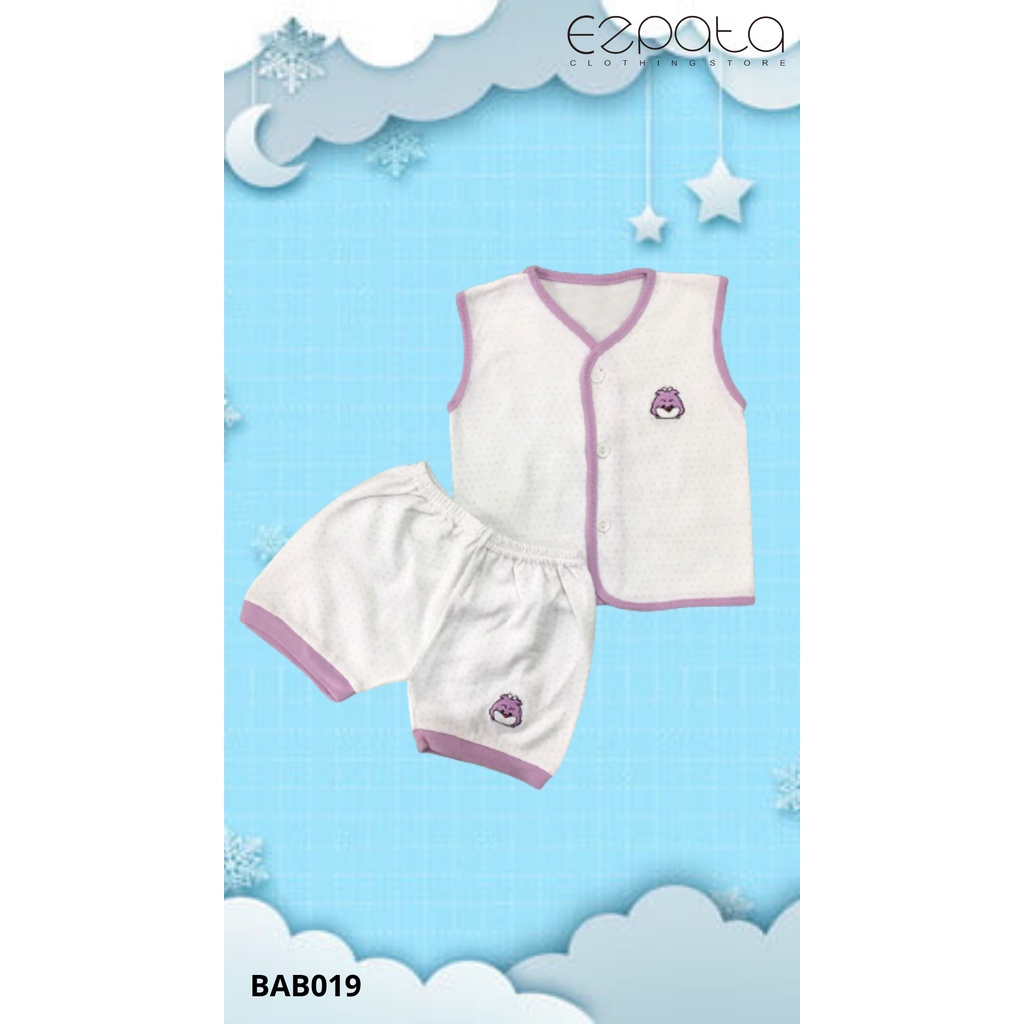 Ezpata Setelan Baju Bayi Baru lahir Unisex Tanpa Lengan Celana Pendek Usia 0-3 bulan Random