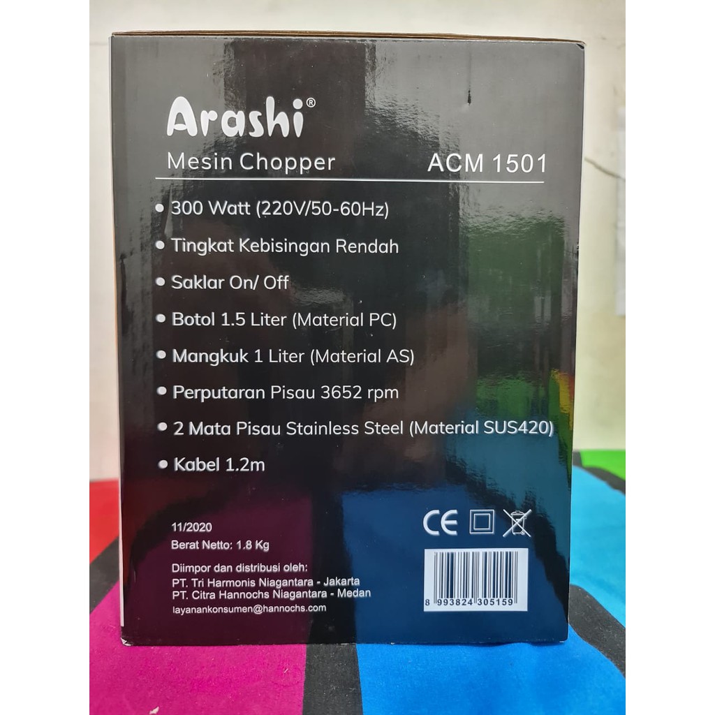 ARASHI ACM-1501 Chopper Machine / Food Processor