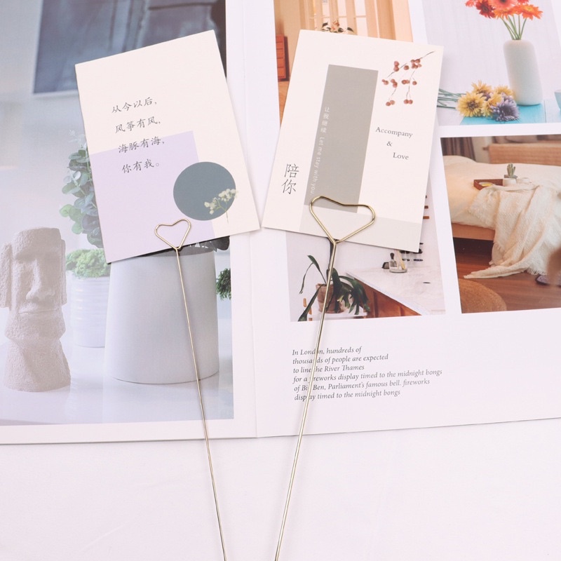 GOLD STICK CARD ECERAN PCS STICK BUNGA BENTUK LOVE ATAU BULAT UNTUK HAND BOUQUET BUNGA FLORIST