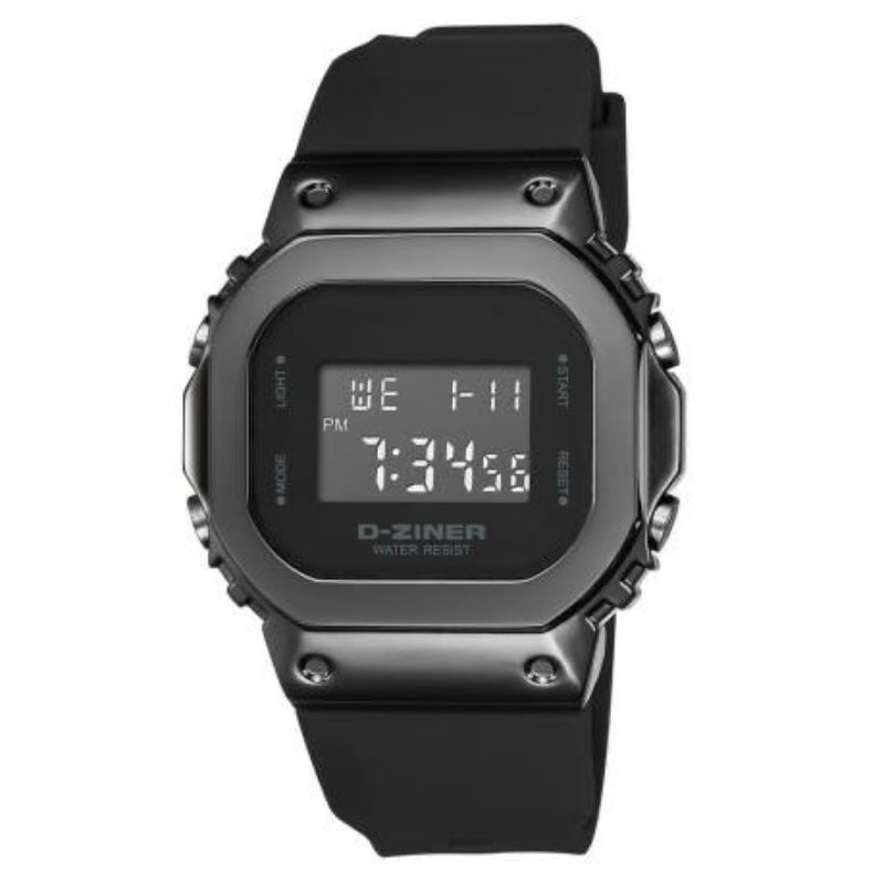 Jam tangan Original D-ZINER DZ 8300 Black Digital model GS DW5600 box kaleng