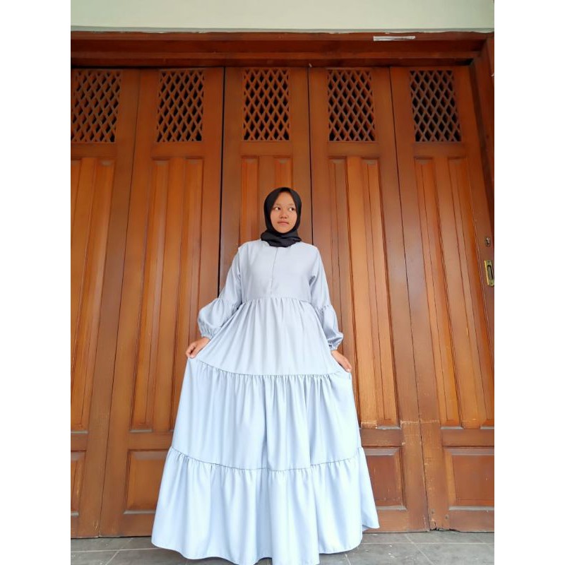 Premium Gamis Syari Jumbo Susun Umpak Katun Baloteli Balotely Balotelli Murah Grosir Big Size