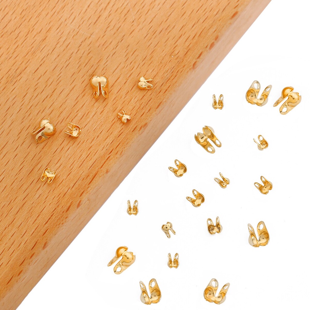 10/50pcs Connector Clasp Fitting Ball Chain Calotte End Crimps Beads Bracelets Connector Clasp Components Diy For Jewelry Making