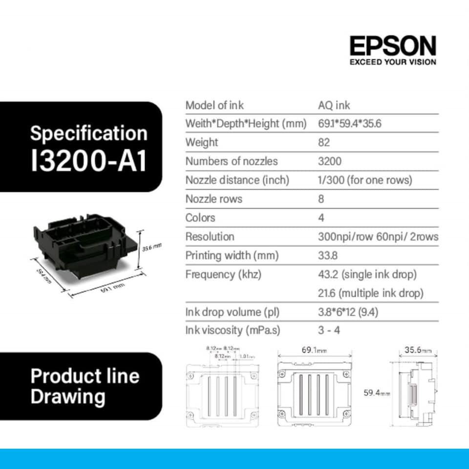 PRINT HEAD EPSON i3200 DTF HEAD PRINT ORIGINAL NEW SEGEL EPSON