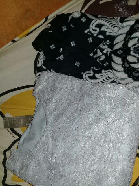 Tasyananu_batik Couple Gamis Cinderella Brokat Gurita / Couple Gamis Brokat 2499