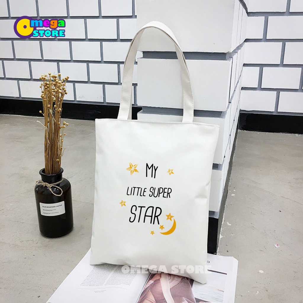 [O&amp;S] Tote Bag Tas Jinjing Wanita Resleting Kpop Bahan Kanvas High Quality Tas Slempang Sekolah-OS186