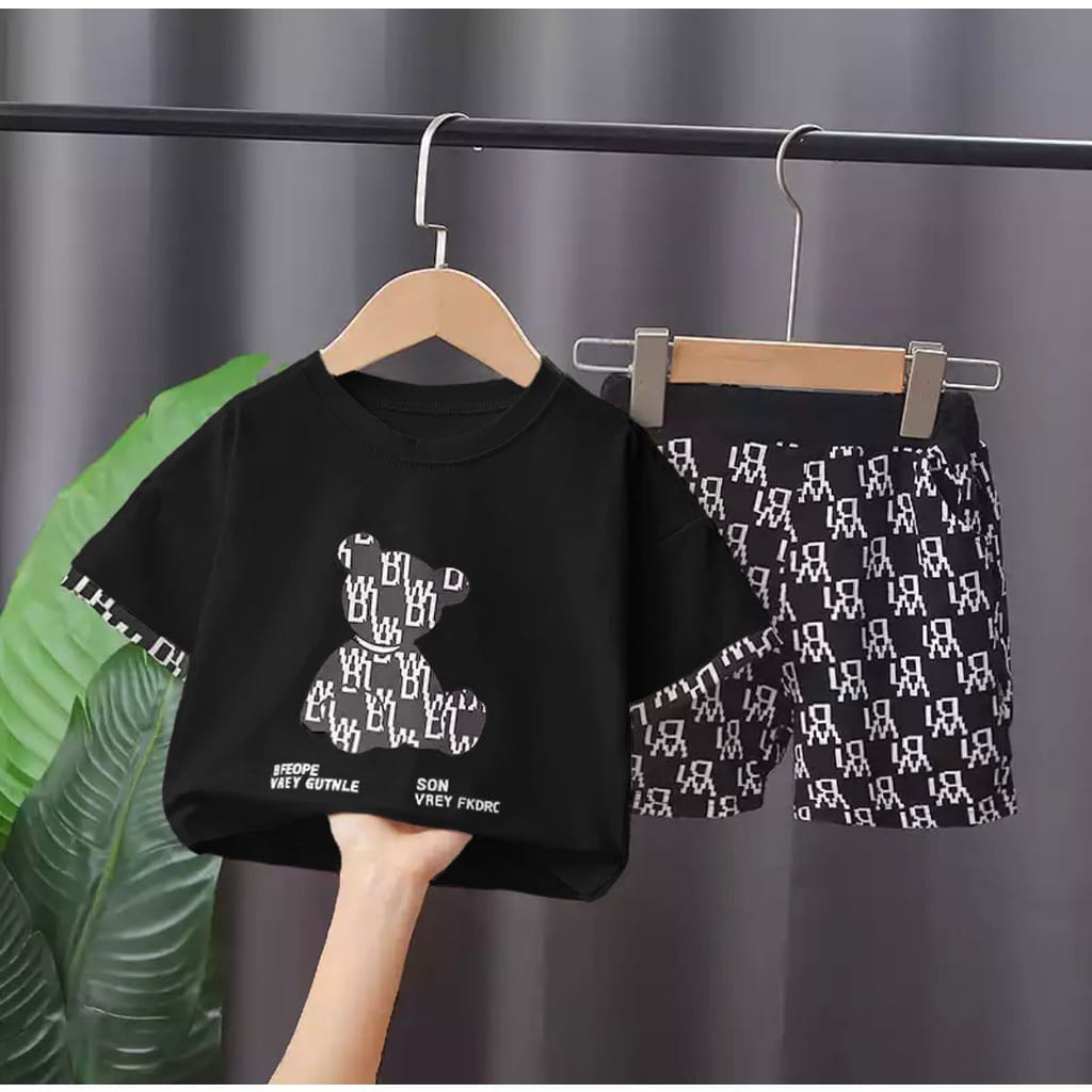 PROMO-SEELAN BAJU ANAK LAKI LAKI TERBARU SETELAN TEDY GAMBAR 1-5 TAHUN