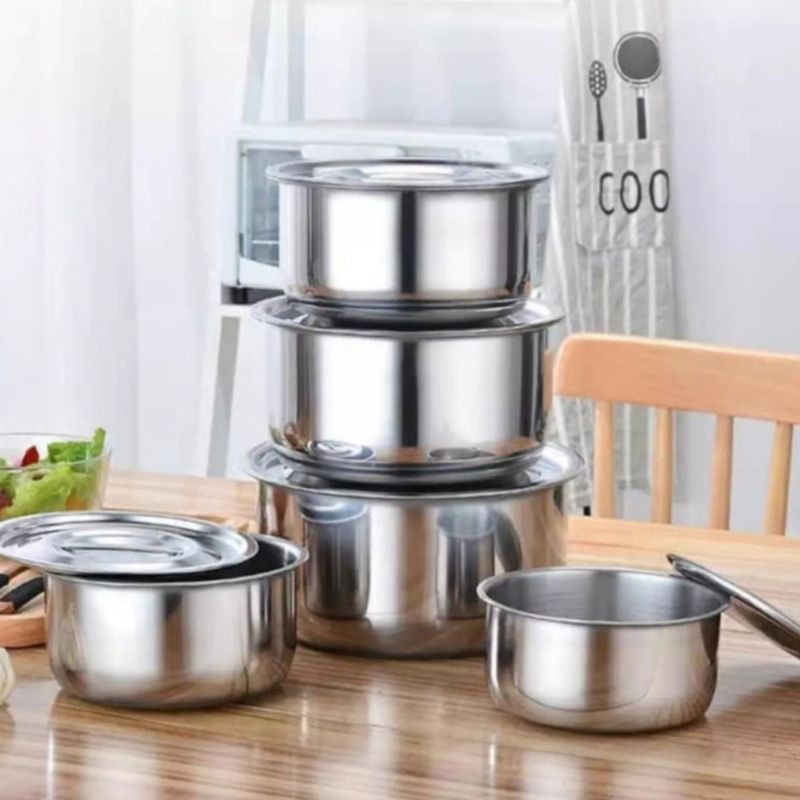 PANCI BERANAK 5 SUSUN ALAT MASAK PANCI STAINLESS STEEL 5 SUSUN
