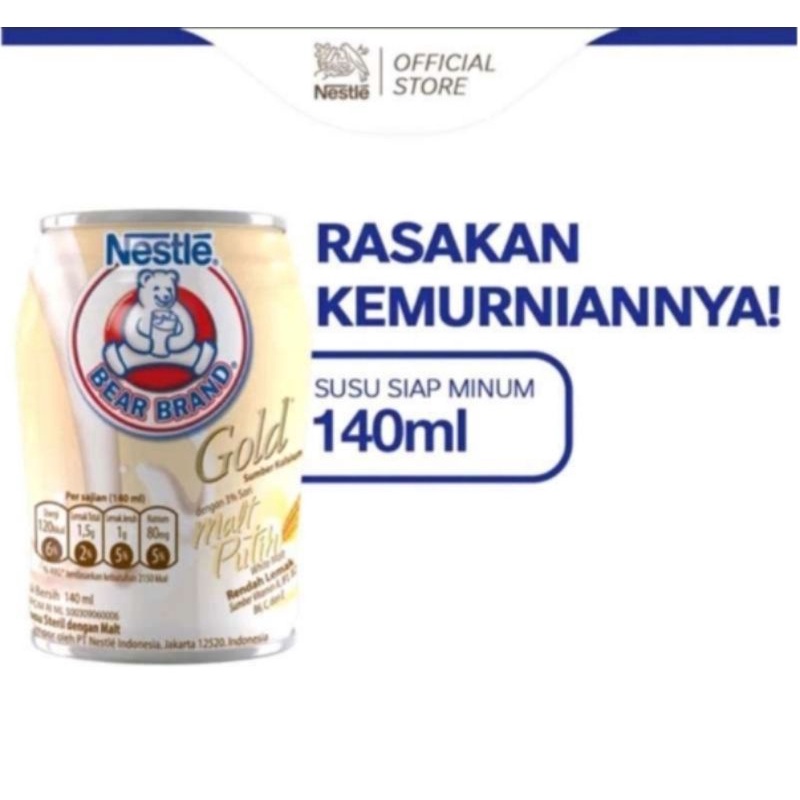 

Bear Brand susu kaleng gold white malt susu steril 140ml