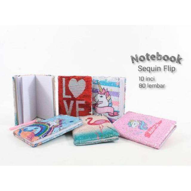 Aneka Diary Unicorn Flamingo Love Sequin