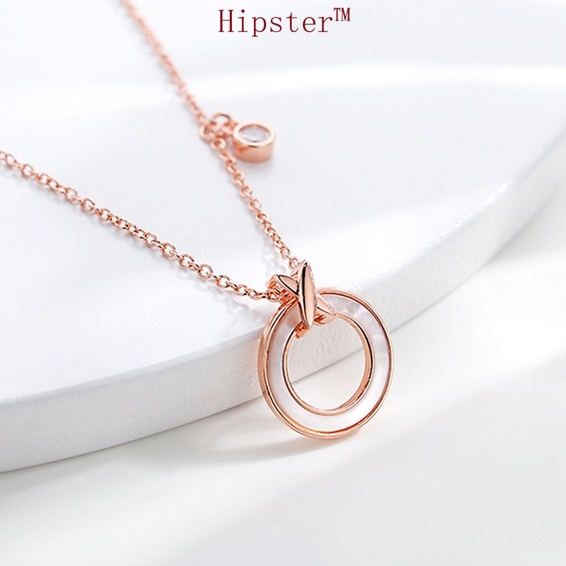 Special Interest Light Luxury Ins Style Fashion Personality White Shell Pendant Circle Necklace