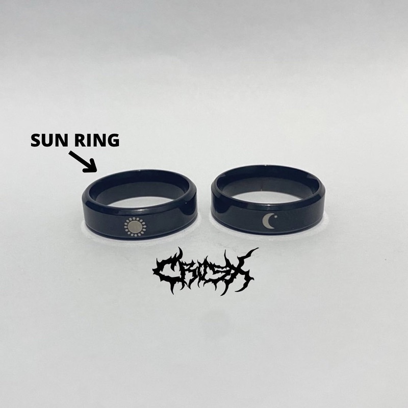 SUN MOON BLACK RING SET / CINCIN MATAHARI BULAN BINTANG / COUPLE RING CINCIN COUPLE KOREAN STYLE RING CINCIN STYLE KOREA CINCIN AESTHETIC RING CINCIN TITANIUM CINCIN STAINLESS STEEL CINCIN PRIA CINCIN WANITA HIP HOP PUNK RETRO VINTAGE METAL RING