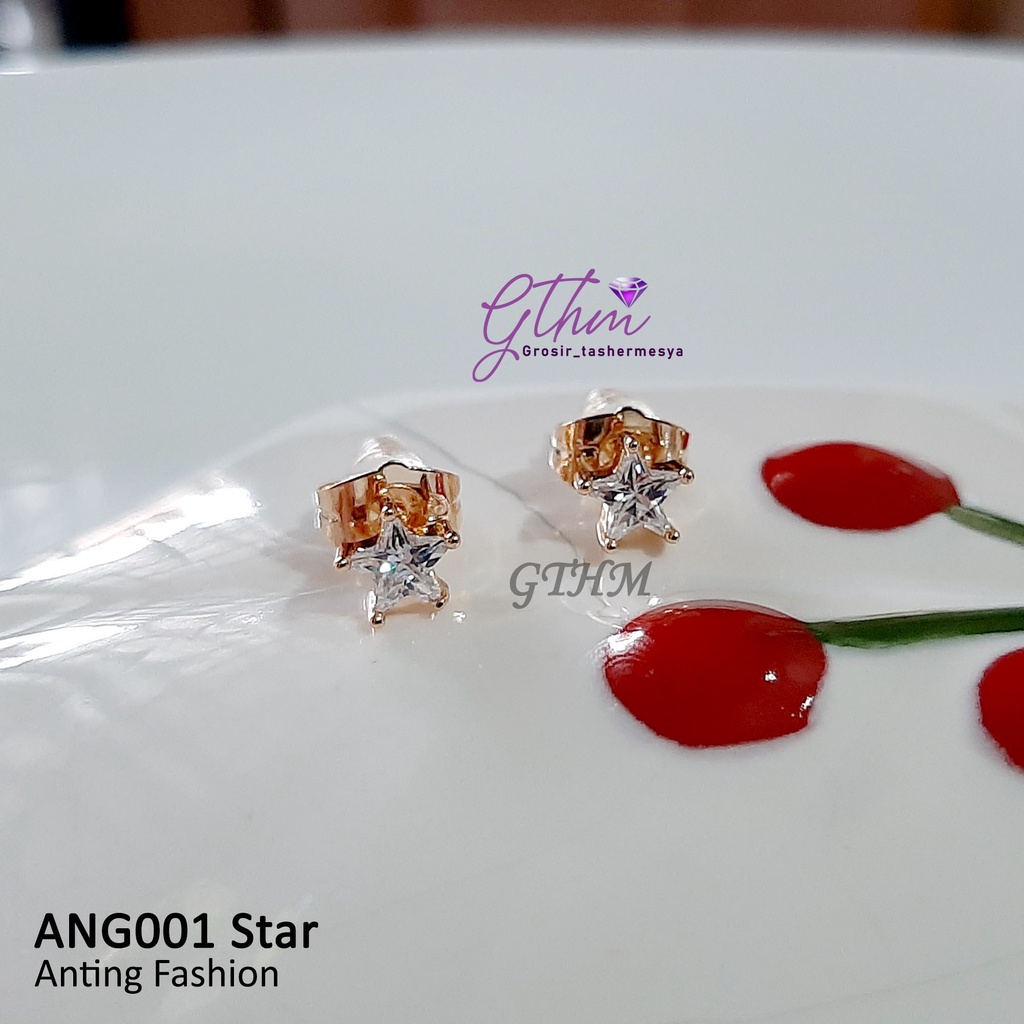 Anting Bintang Stud Solitaire Anti Karat Perhiasan Import Kualitas Premium ANG001