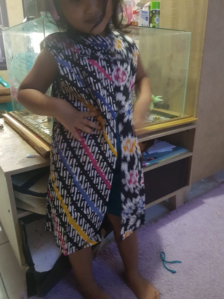 Outer Batik Anak Cewek Long Outer Anak Cardigan Batik Anak Rompi Batik Anak Perempuan Outer Batik