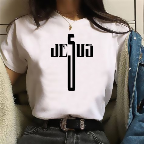 EV0 - Baju Kaos Rohani Jesus Tee Wanita Pria Lengan Pendek S-XXL Oversize / Kaos Salib / Kaos Jesus