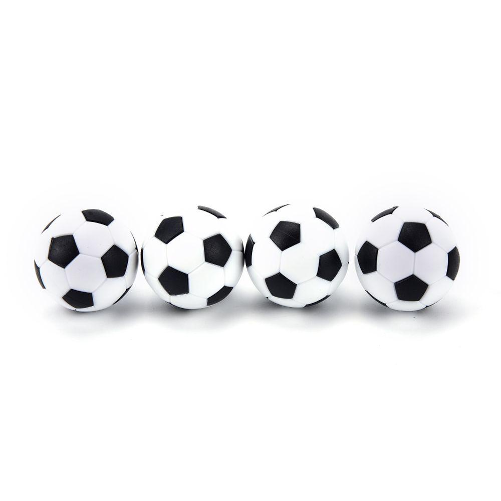 Rebuy 4pcs / Set Bola Sepak Meja Mini 32mm Warna Hitam + Putih Untuk Anak / Dewasa