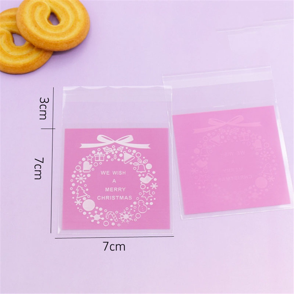 100pcs Kantong Plastik Ziplock Transparan Motif Kartun Lucu Untuk Permen / Kue / Biskuit