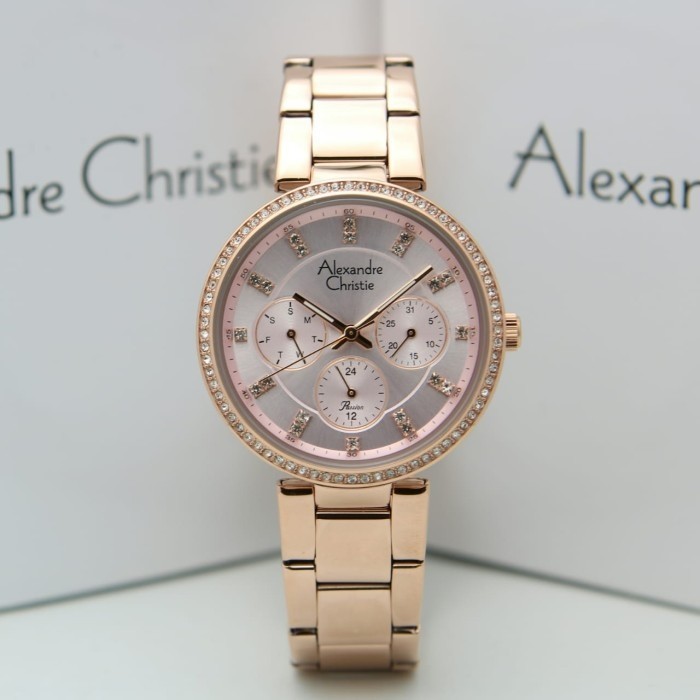 Jam Tangan Wanita Alexandre Christie AC 2874 BF BRGPN Full Rosegold Original