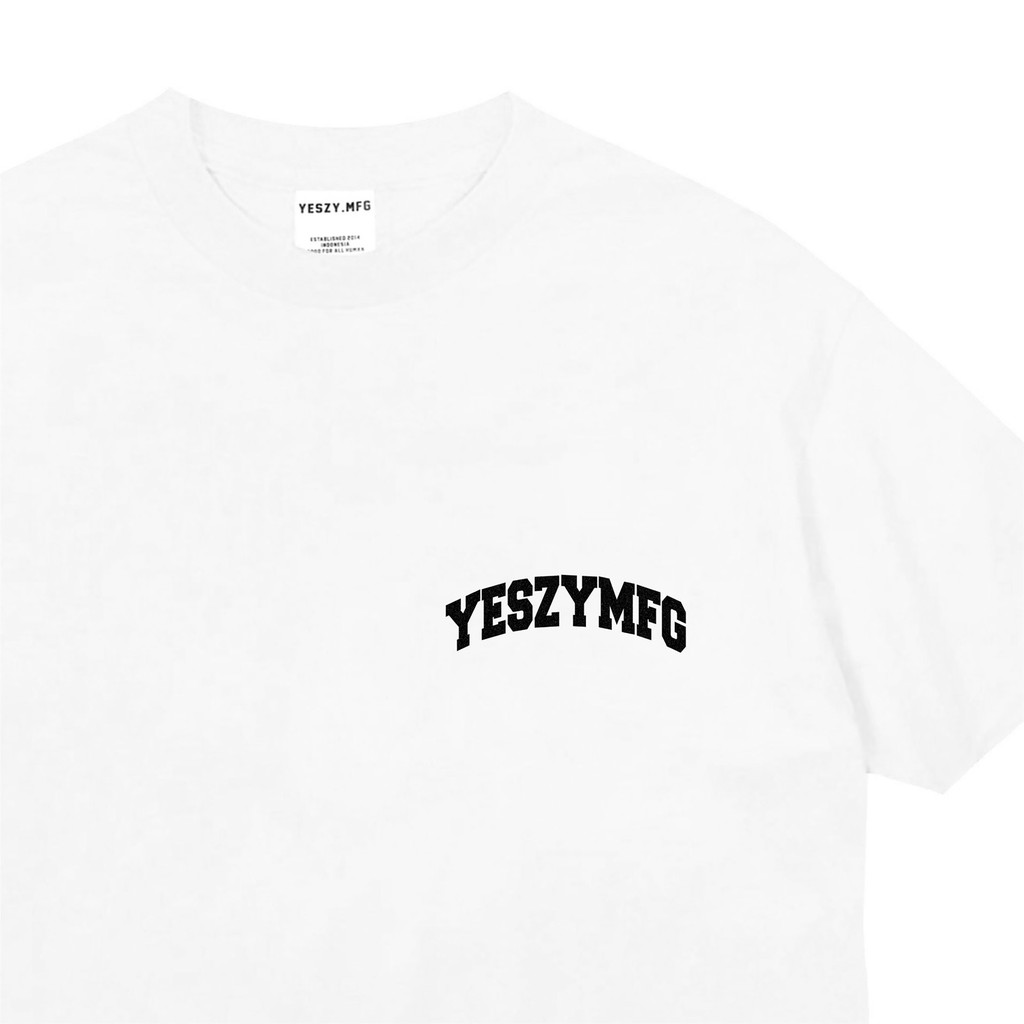 YESZY.MFG Tshirt White Cyber Small F Black