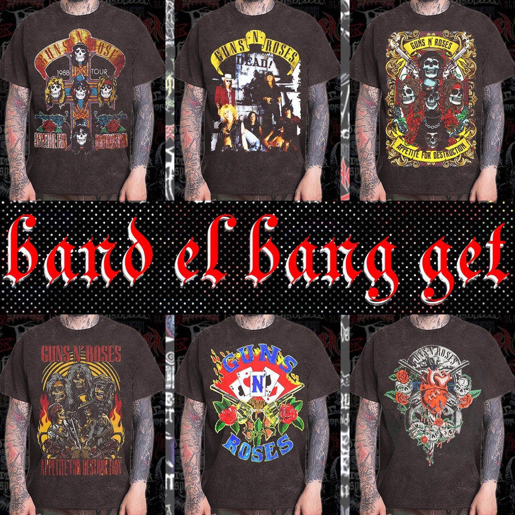 Kaos Band Metal GNR | Vintage T-shirt Wash Band Metal GNR | GNR01