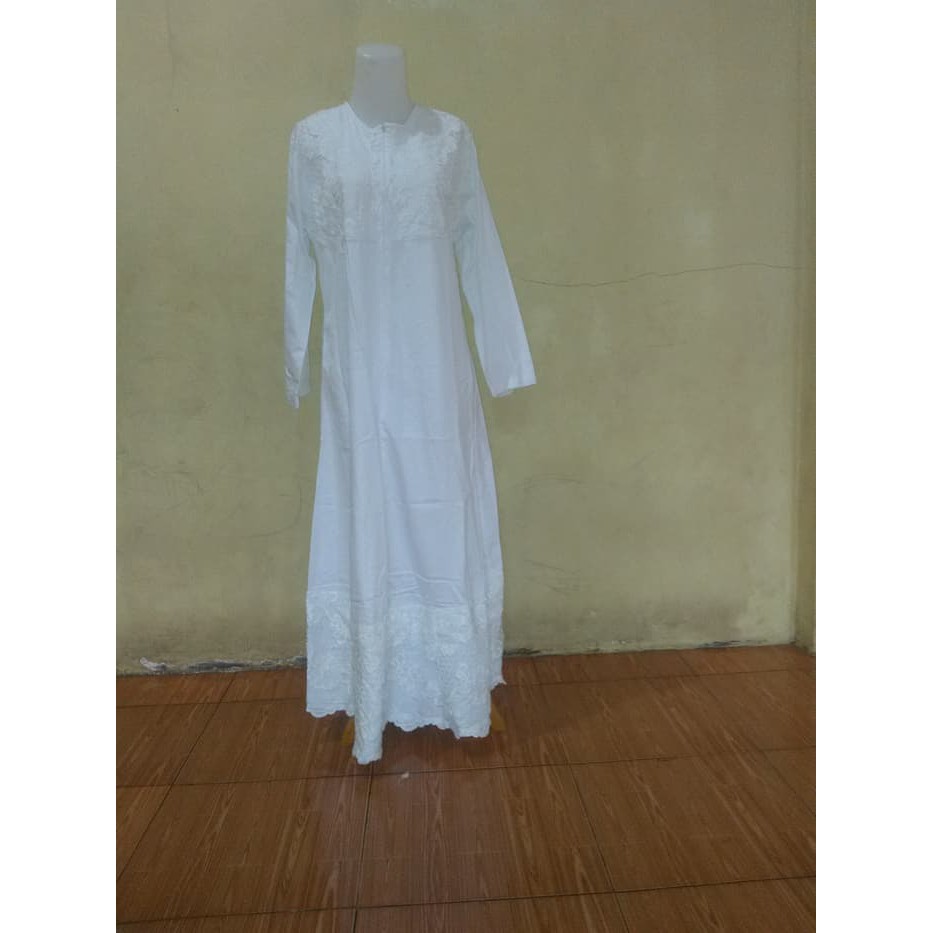 Gamis Ihrom Wanita Katun Jepang - Putih, M