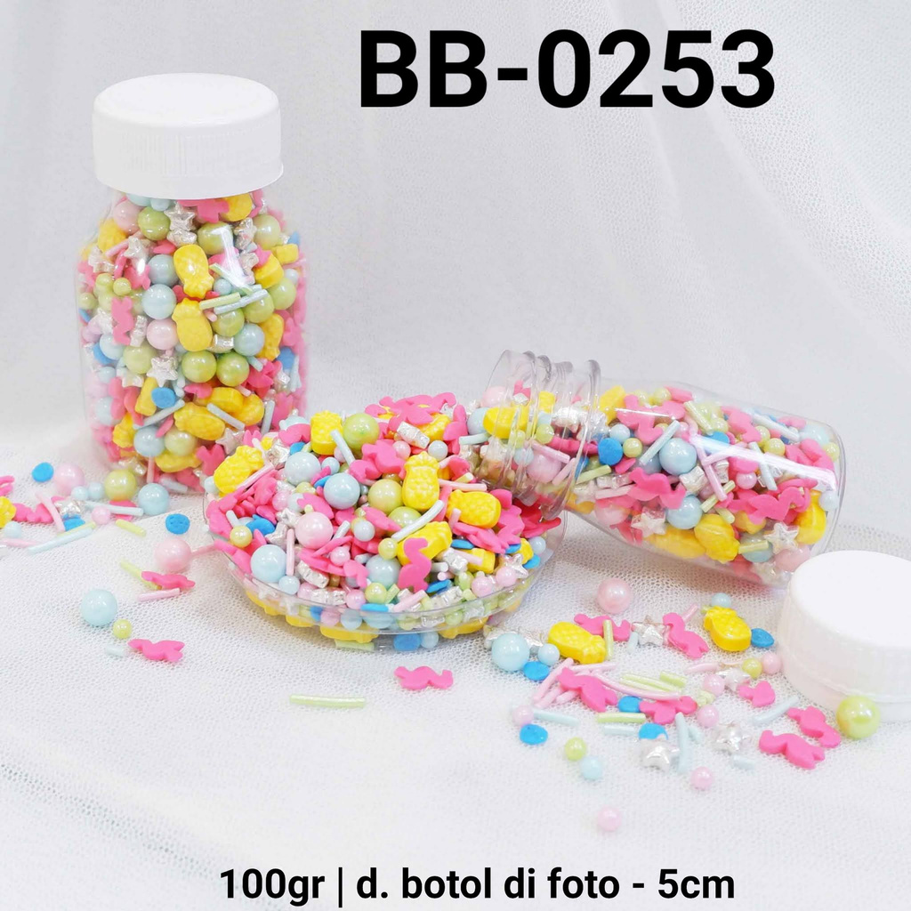 

BB-0253 Sprinkles sprinkle springkel 100gr nanas flamingo mutiara yamama baking grosir murah sprinkles cake dekorasi mutiara trimit decoration story sprinklestory sprinklesstory sprinkle story yamama baking