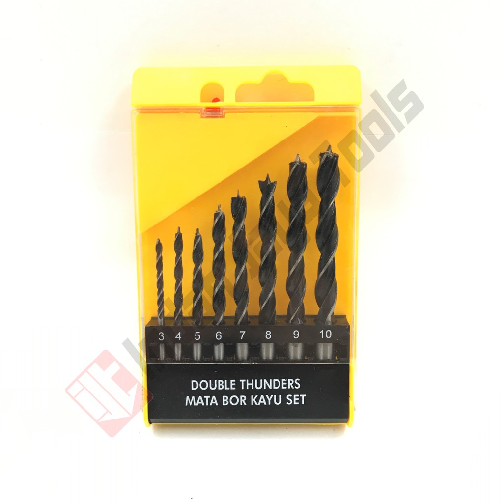 DOUBLE THUNDERS Mata Bor Kayu Set 8 Pcs - Drill Bit 3 - 10 mm