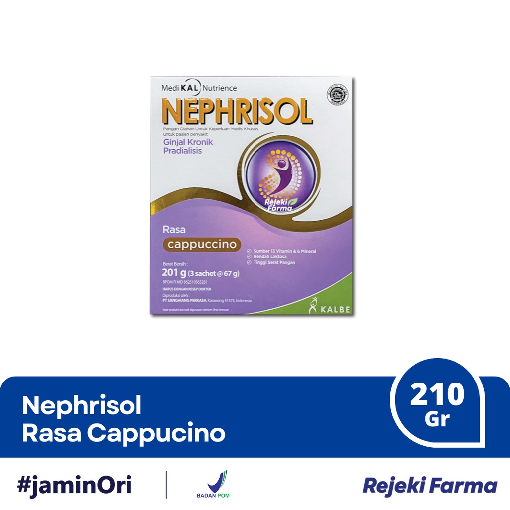 

Nephrisol Rasa Cappucino 201 Gram Gr G - Neprisol Susu Bubuk Rasa Kapucino