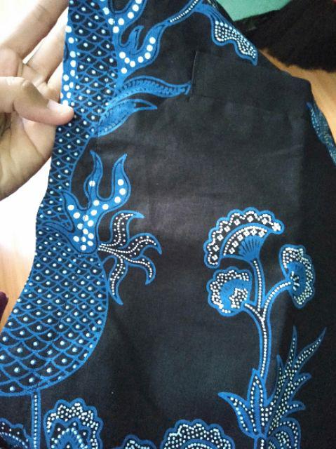 Naga Biru Nareswari Kemeja Batik Pria Lengan Panjang Katun Full Furing Batik Warna Biru