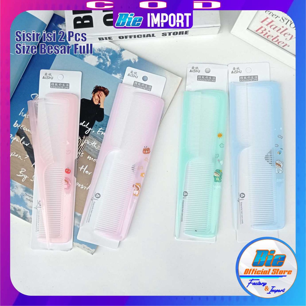 isi 2 Pcs Sisir Karakter Size Besar Premium Korean Style Impor  / Sisir Wanita