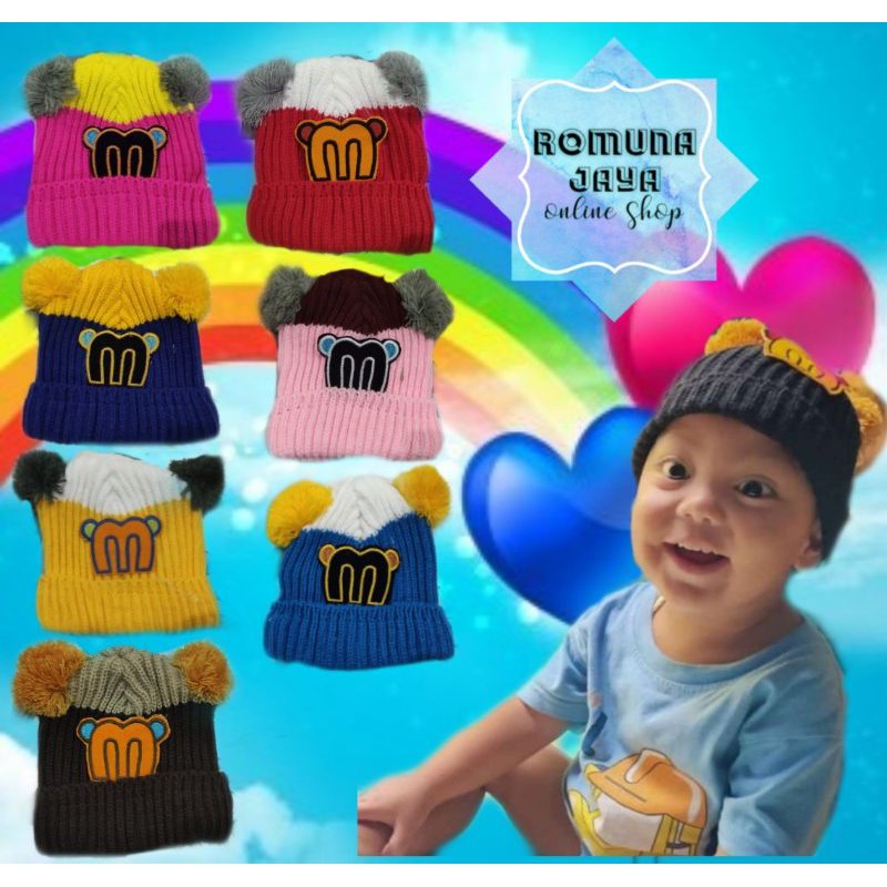 KUPLUK TOPI BAYI / KUPLUK TOPI ANAK / KUPLUK LUCU / TOPI ANAK LUCU / KUPLUK BAYI M