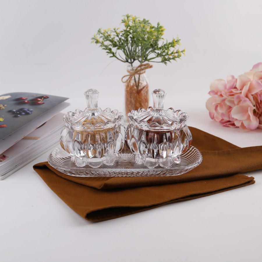 SEPASANG TOPLES PERMEN KACA POLOS CAPODIMONTE