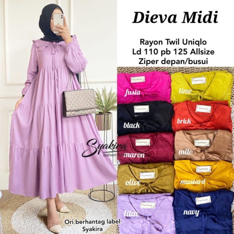 Midi Dress Rayon Twill Tali LD ±104cm //JF803