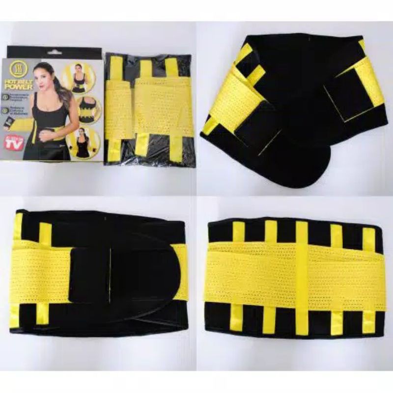 HOT SHAPERS POWER BELT BODY SHAPER Sabuk Korset Pembakar Lemak dan Pengecil Pelangsing Perut Pria Wanita Bahan Neotex Smart Fabrics Technology