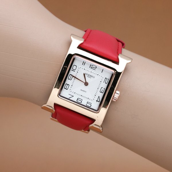 TERLARIS -  Jam tangan wanita / cewek H**mes Simple Elegant Tali Kulit